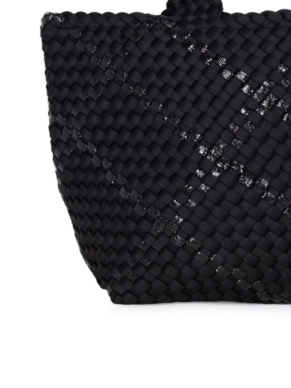 HAUTE SHORE Black Woven Tote with Shimmer Detail - Picture 6 of 9